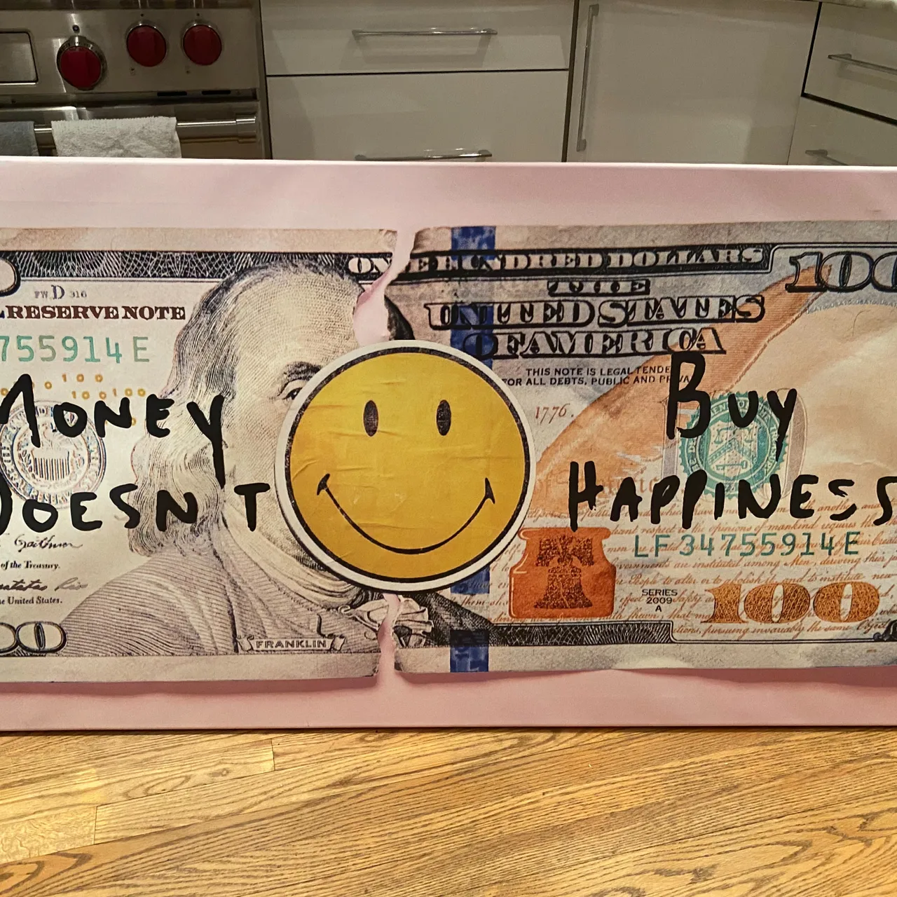 Money Doesn’t Buy Happiness print on canvas photo 1