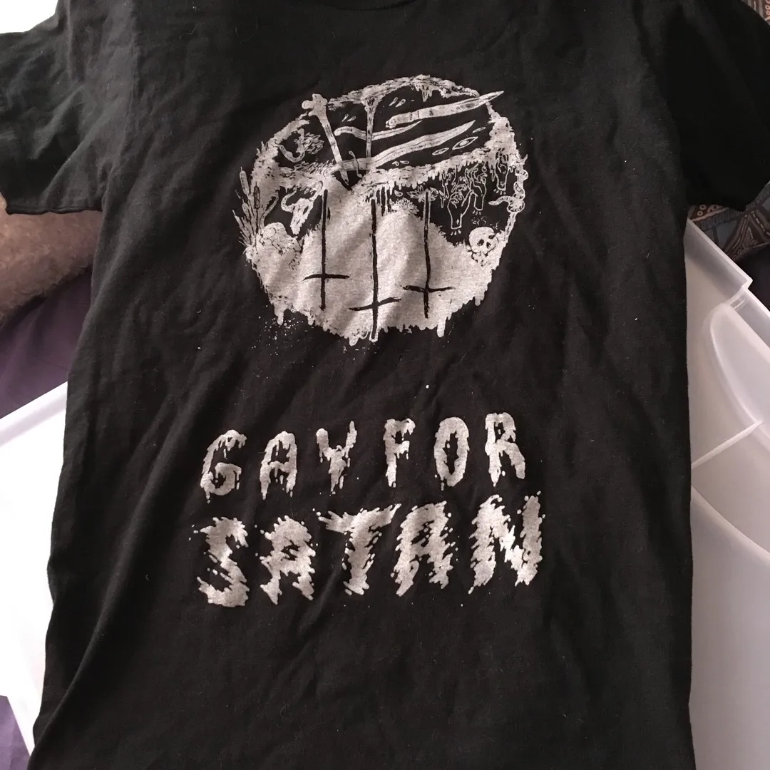 Gay For Satan Size Small Tee photo 1