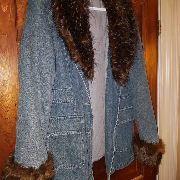 Lined Denim With Faux Fur photo 1