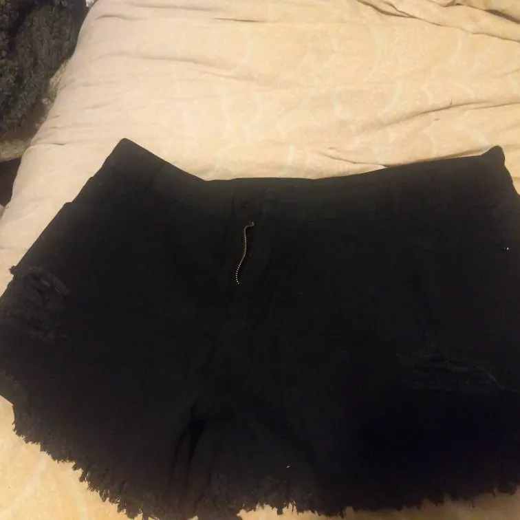 Black Denim Shirt Shorts photo 1