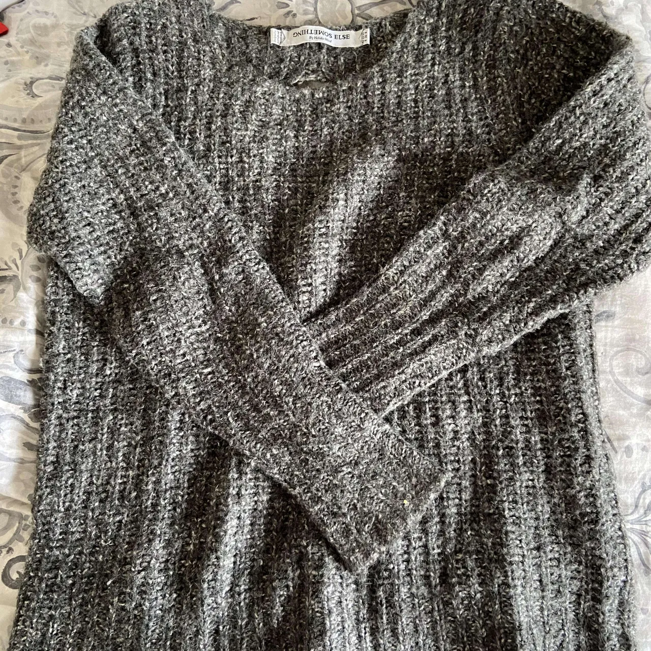 Chunky Knit Grey Wool Sweater, size M photo 1