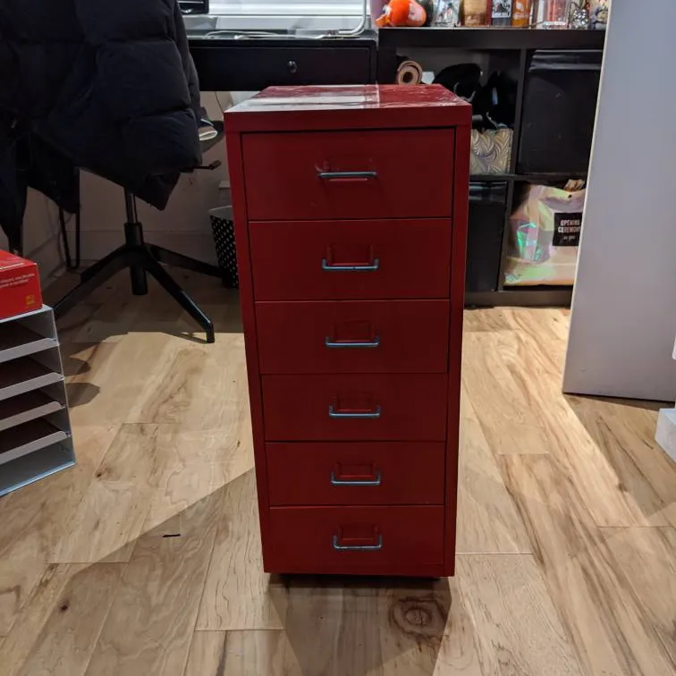 Red Ikea Cabinet photo 1