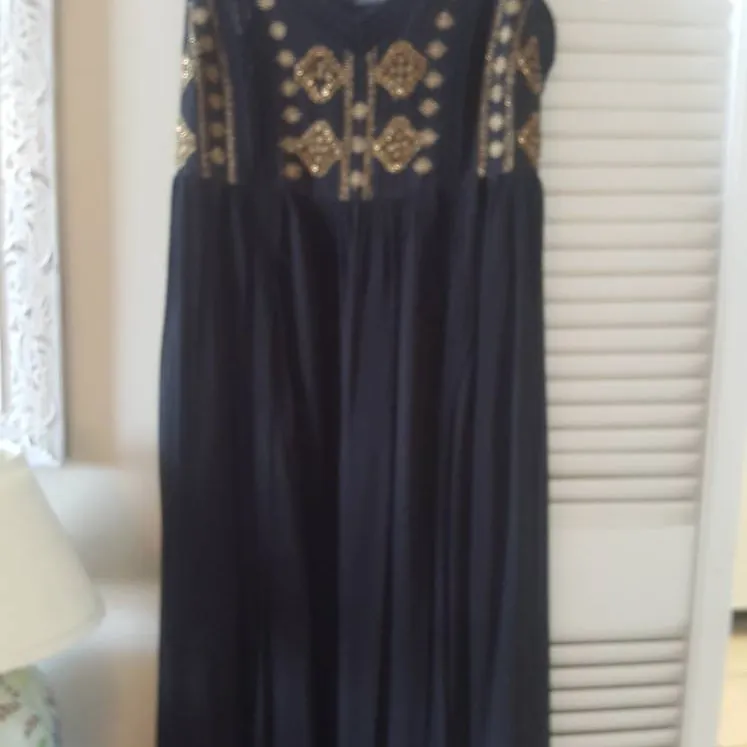 XS Lucky Brand Black Flowy Dress with sequin detail photo 1