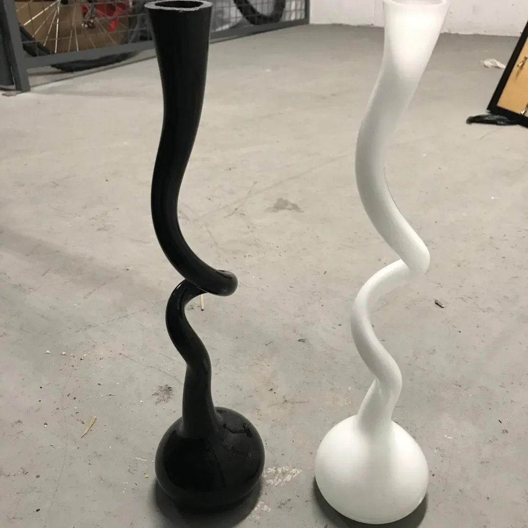 ELTE Black And White Glass Vases photo 1