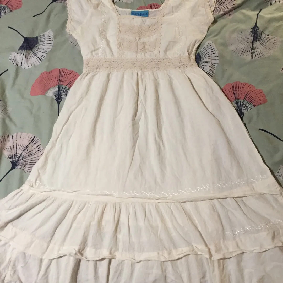 100% Cotton Periwinkle Dress Size M photo 1