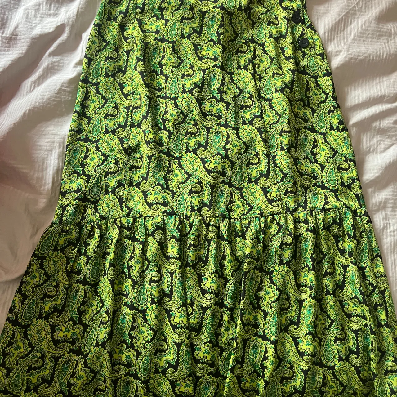 Topshop Green paisley skirt size 6 photo 1