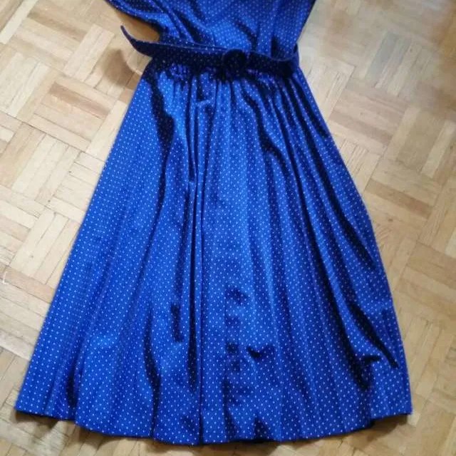 Vintage Blue Swiss Dot Dress photo 1