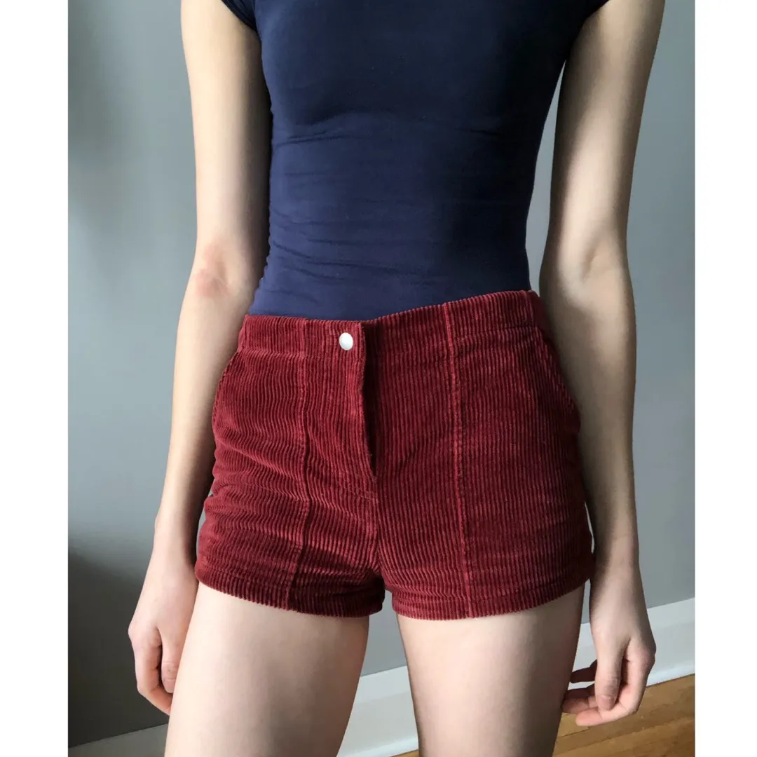 XS Forever 21 Red Corduroy shorts photo 1