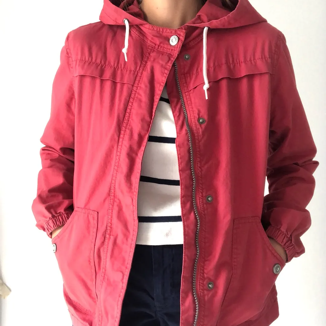 Red Hooded Jacket- Small photo 1