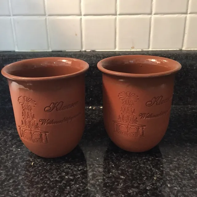 2 Clay Gluehwein Mugs From Germany photo 1