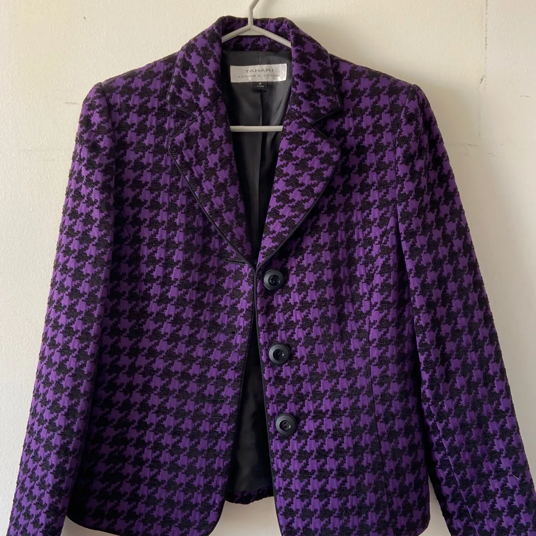 Purple And Black Blazer - Tahari Size 4 photo 1
