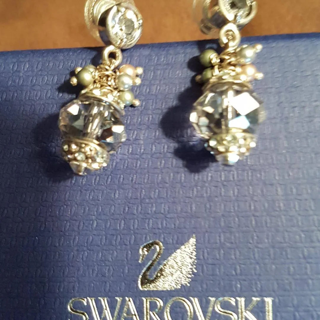 BNIB Swarovski Silver Earrings photo 1