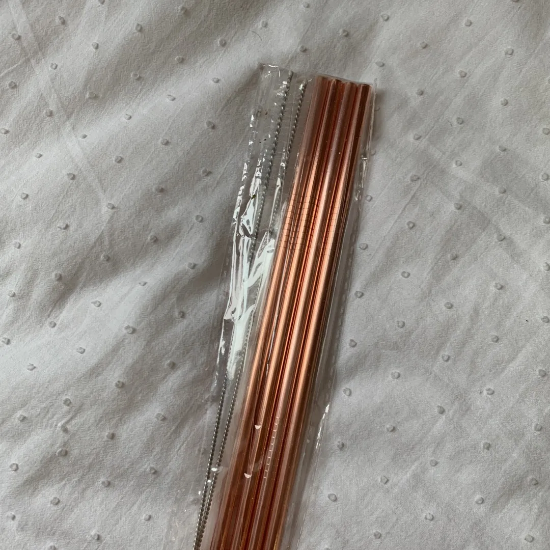 Brand New Metal Straws With Cleaner photo 1