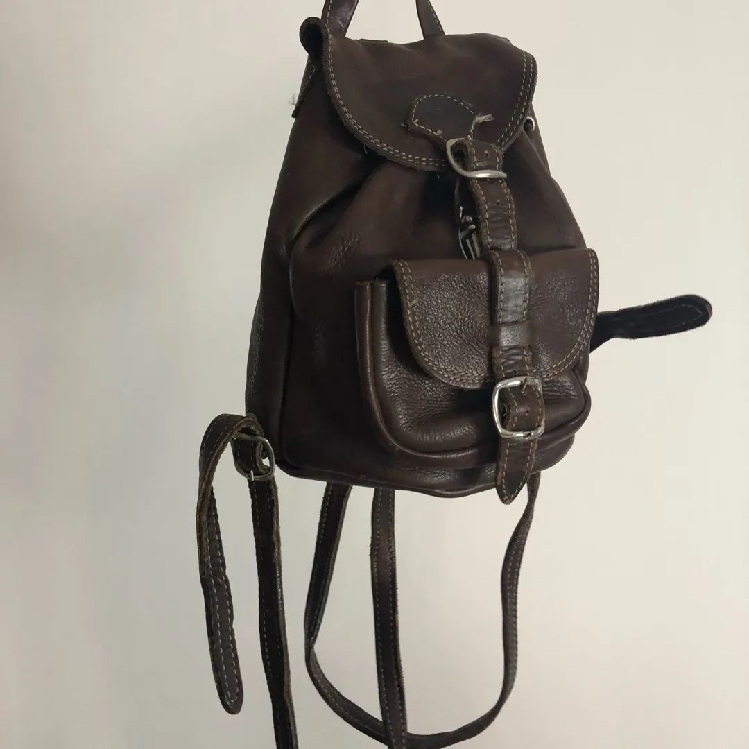Cute Little Brown Vintage Roots Mini Backpack photo 1
