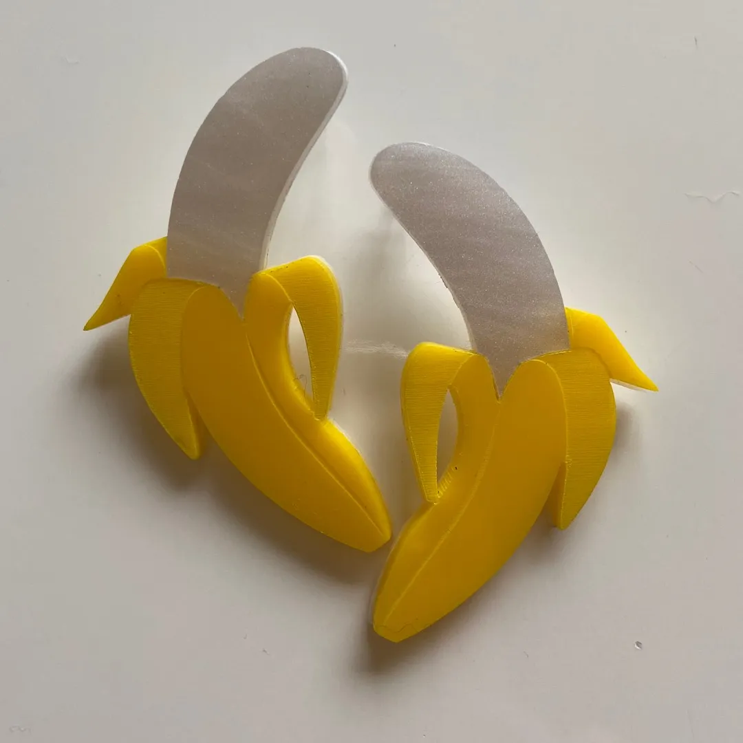 Enamel Banana Stud Earrings photo 1