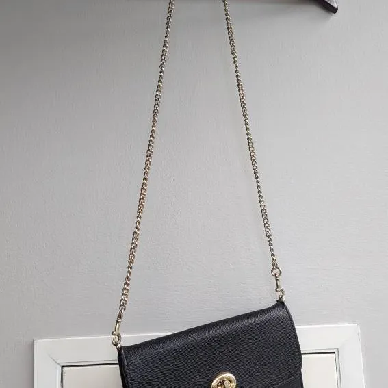 Coach Wallet On A Chain WOC Black Leather photo 1