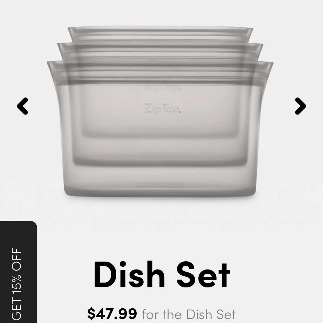 Ziptop Silicone Dish Set (grey) photo 1