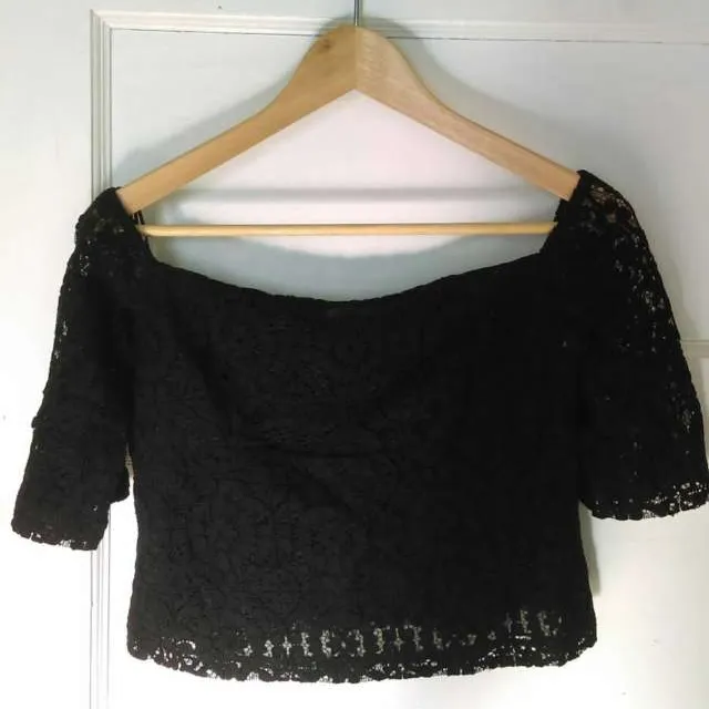 Small Zara Lace Off Shoulder Top photo 1