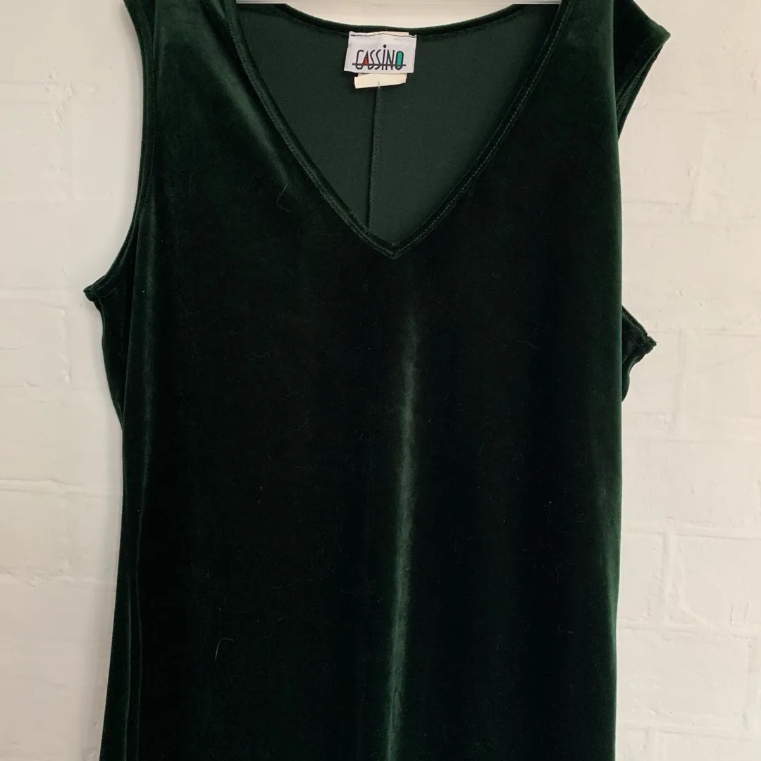 90’s Green Velvet Dress photo 1