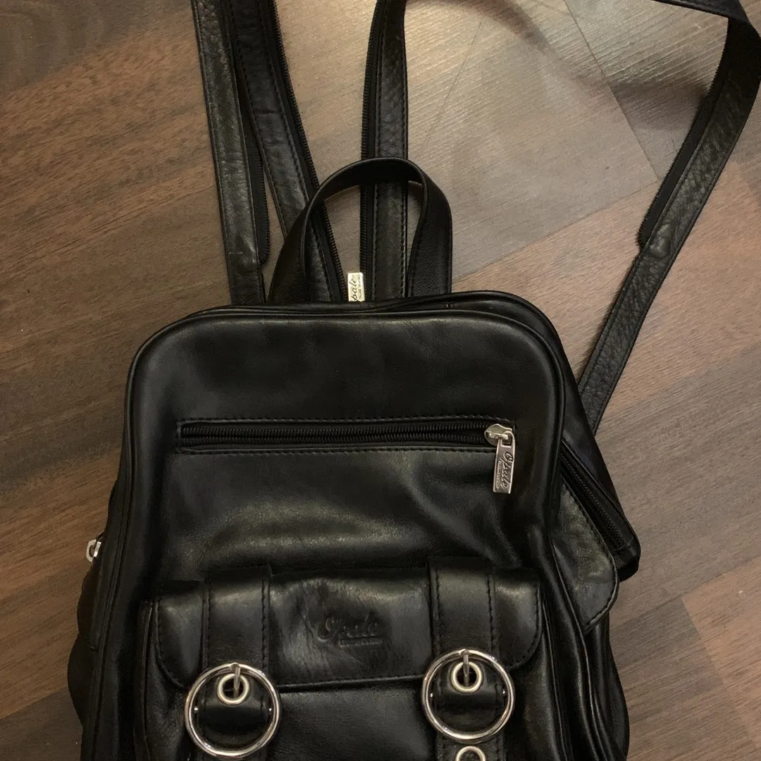 Faux Leather Backpack In Perfect Condition photo 1