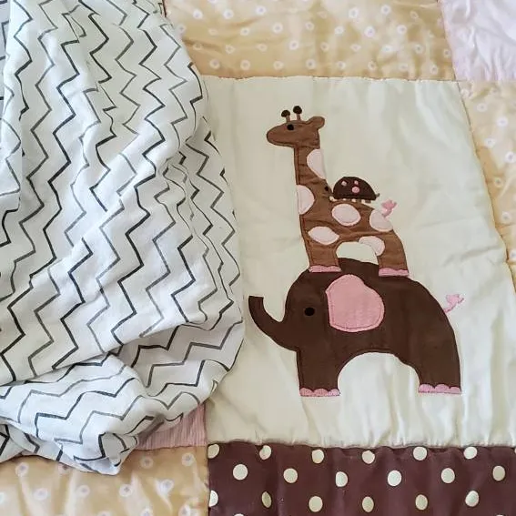 baby crib sheet,blanket, hooded towel photo 1