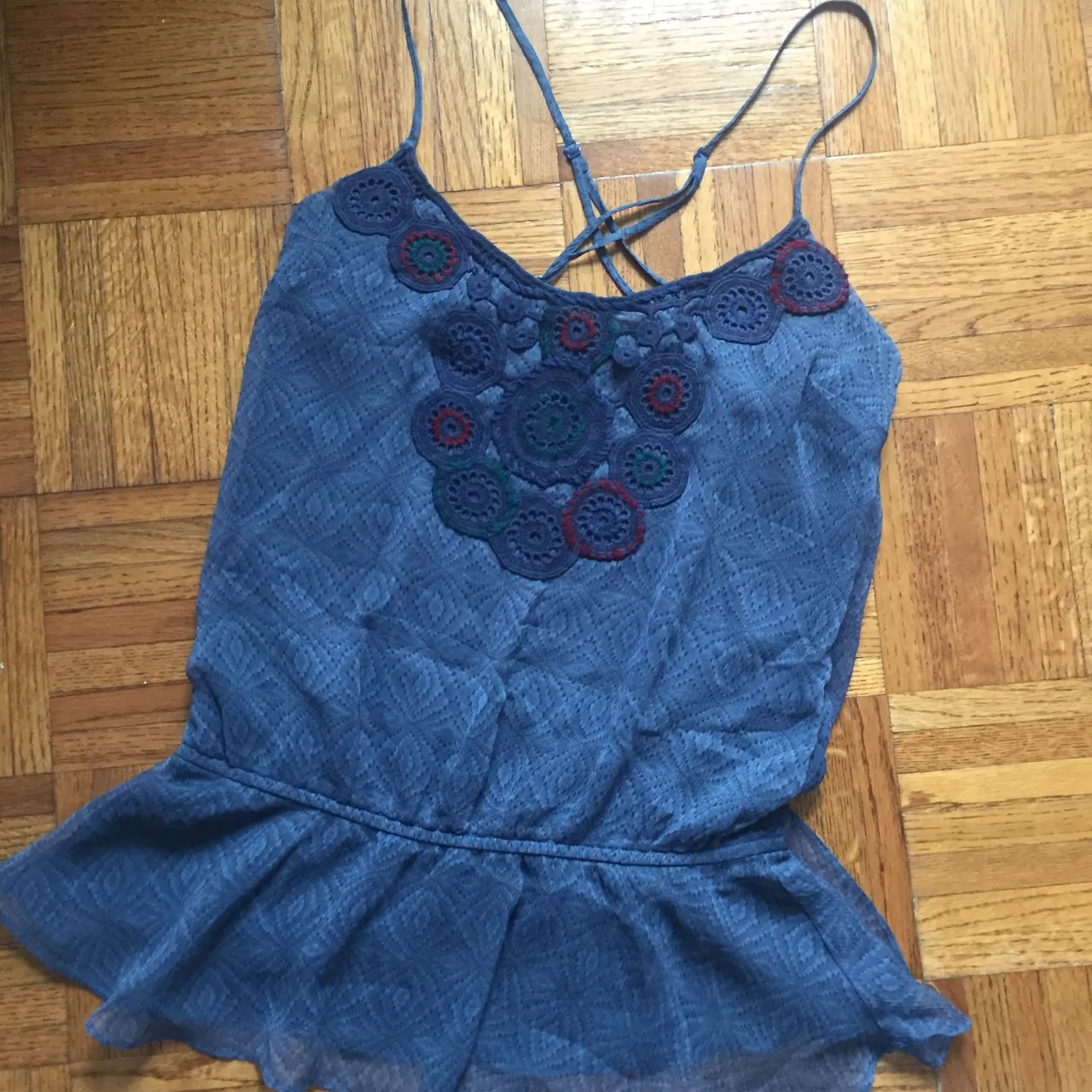 Free People gauzy embroidered tank size x-small photo 1