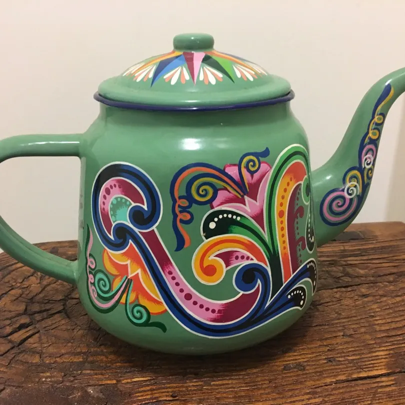 Painted Decorative Tea Pot photo 1