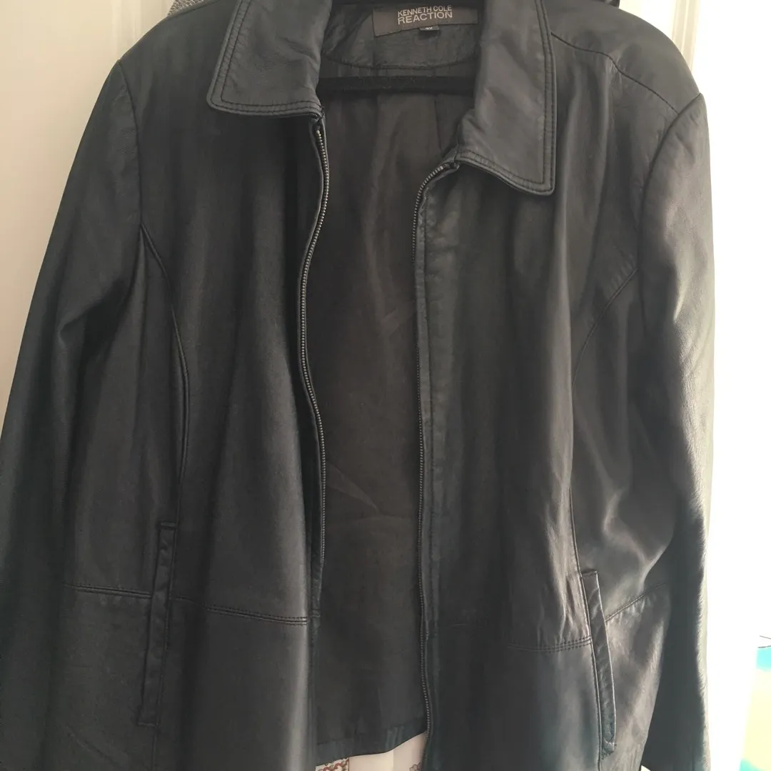 Kenneth Cole Reaction Real Leather Plus Size Jacket 3XL photo 1
