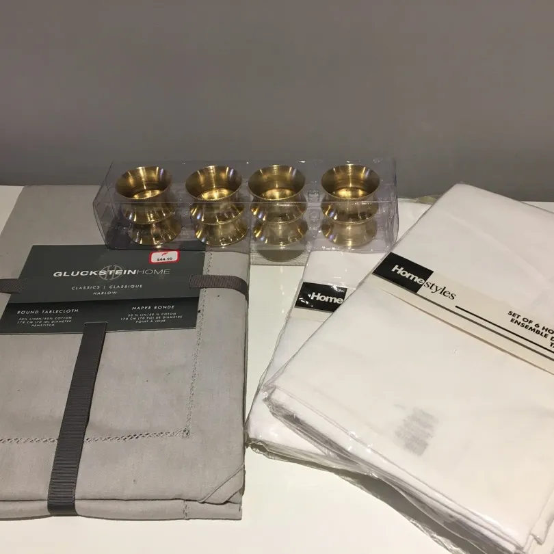 Table Cloth, Napkins And Rings BNWT photo 1
