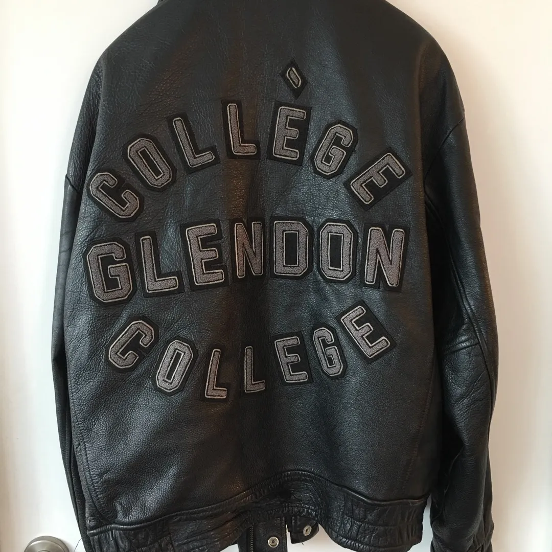 Vintage university leather jacket from 1992 photo 1
