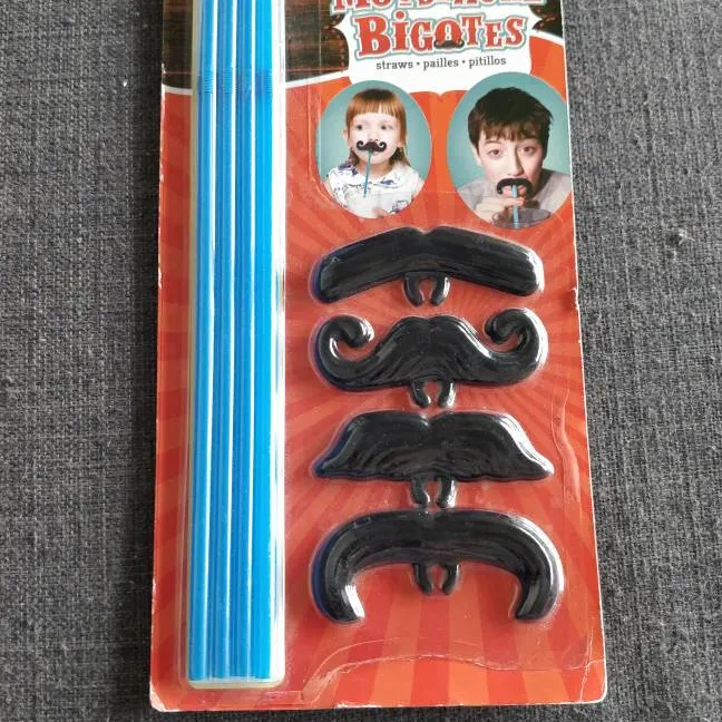 Moustache Straws BNIP photo 1