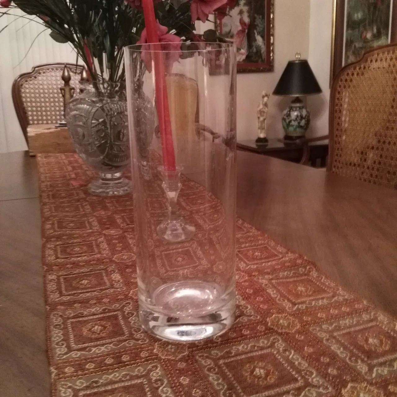 Cylindrical Glass Vase photo 1