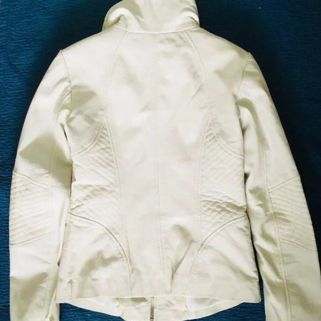 White leather Danier Moto jacket - Small - NEW photo 3