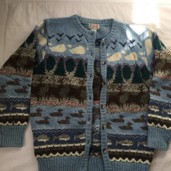 VINTAGE knit sweater with outdoor print photo 1