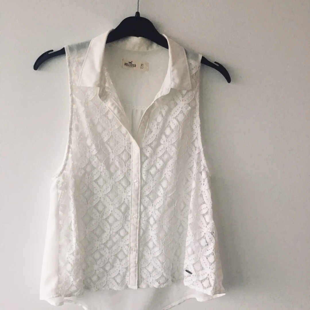 Hollister White Lace Tank Top photo 1