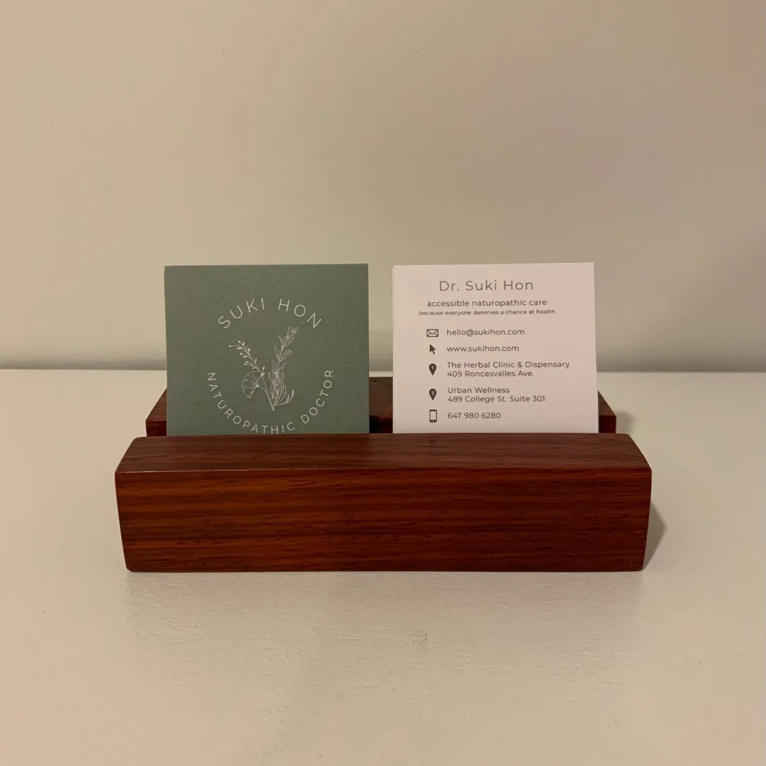 Real Mahogany Business Card / Phone / Tablet Stand photo 1