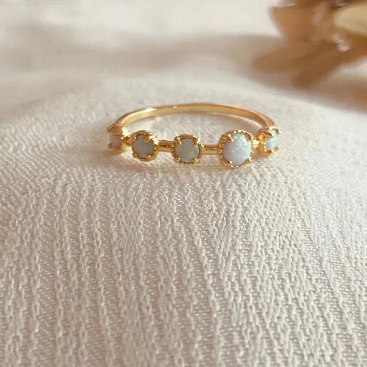 Gold Opal Stones Ring photo 1