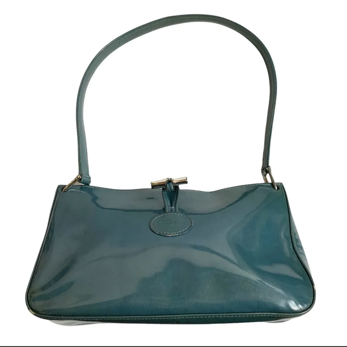 Longchamp Teal Leather Bag - Vintage photo 1