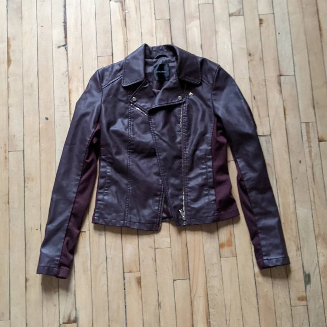Dynamite Deep Purple Faux Leather Jacket - XS photo 1