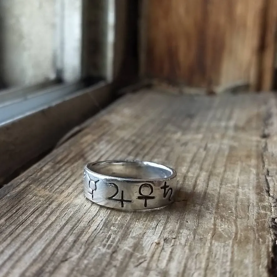 Sterling Silver Astrology Ring photo 1