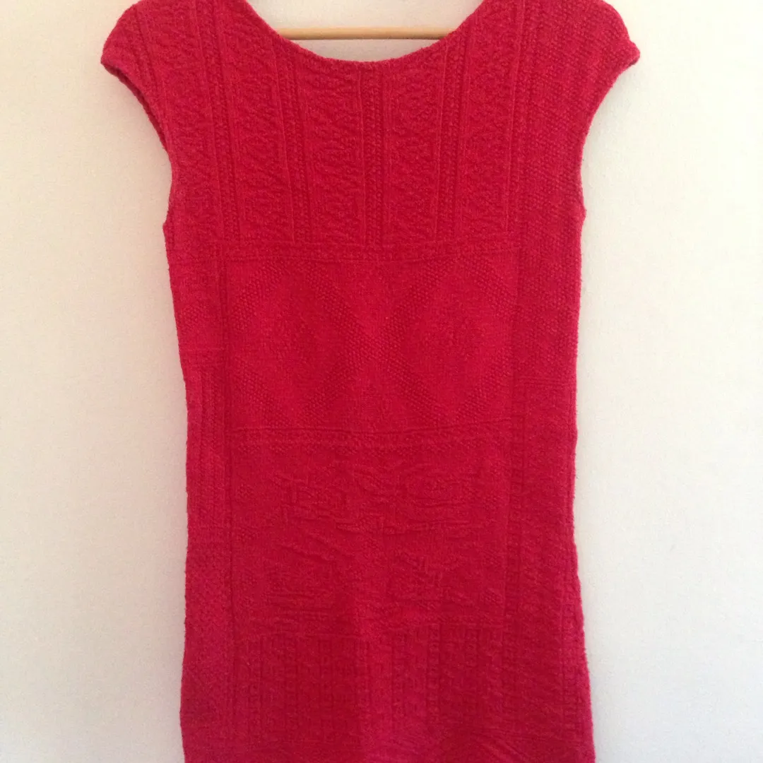 Red Wool Mini Dress photo 1