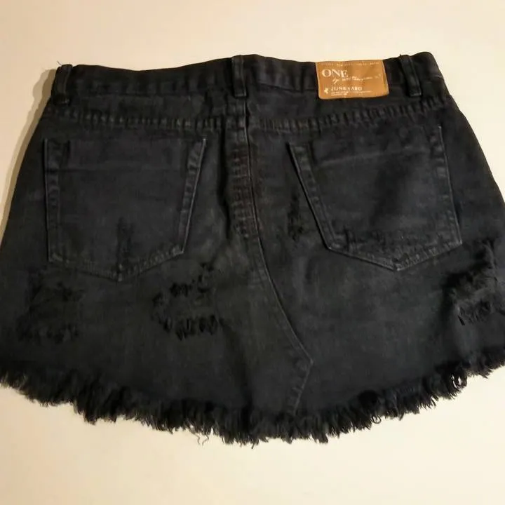Black Jean Skirt Size 26 photo 6