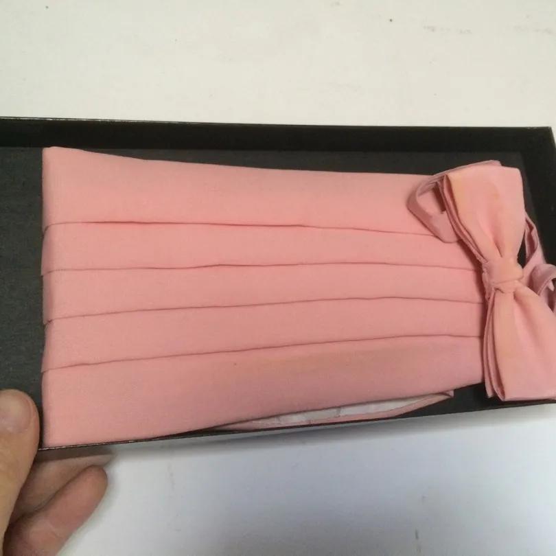 Pink Silk Bow tie & Cumberland photo 3