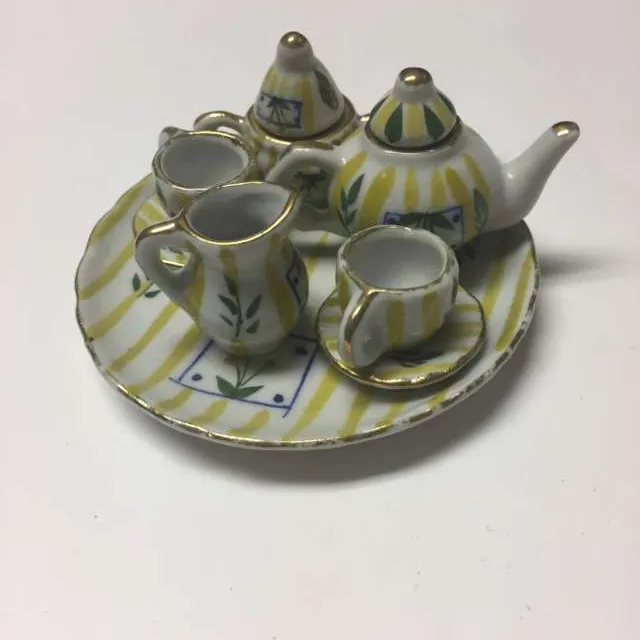 Tiny Hand Painted China Tea Set photo 1