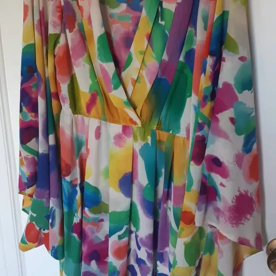 H&M Garden Collection Watercolour Kimono Dress - Size 12 (Fit... photo 1