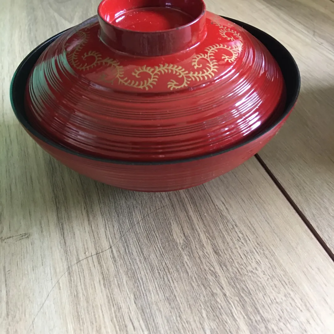 Red Japanese Bowl photo 1