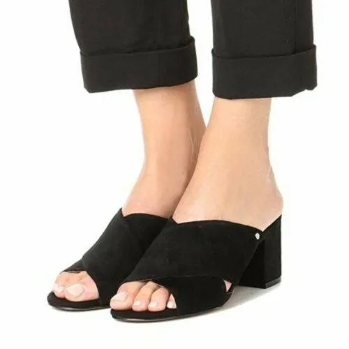 Sam Edelman Stanley Block Heel Mule Sandal In Black Suede Sz 6.5 photo 1