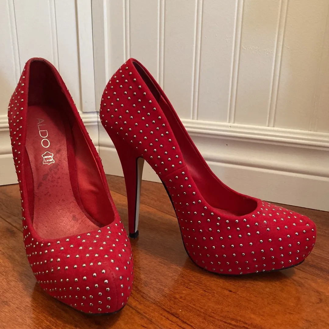 Studded Red Heels photo 1