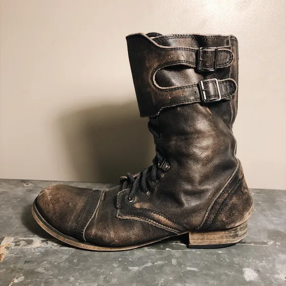 Distressed Combat Boots photo 1