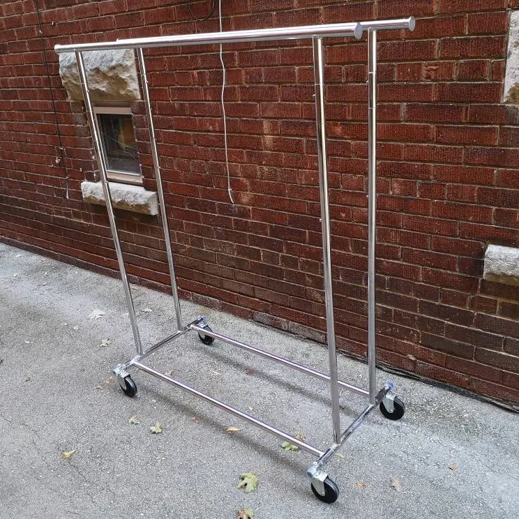 2-Rail Portable Clothes Rack With Casters photo 1